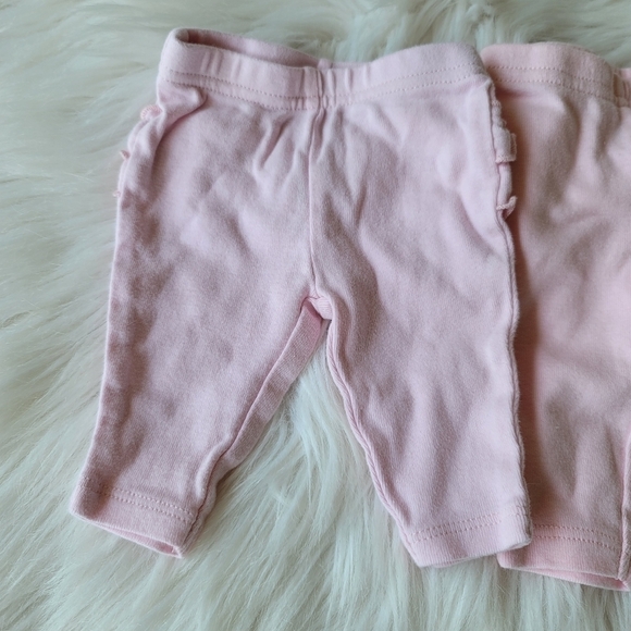 Carters Child of Mine Little Girl Pink Ruffle Bottom Pants Size Newborn - Picture 3 of 8